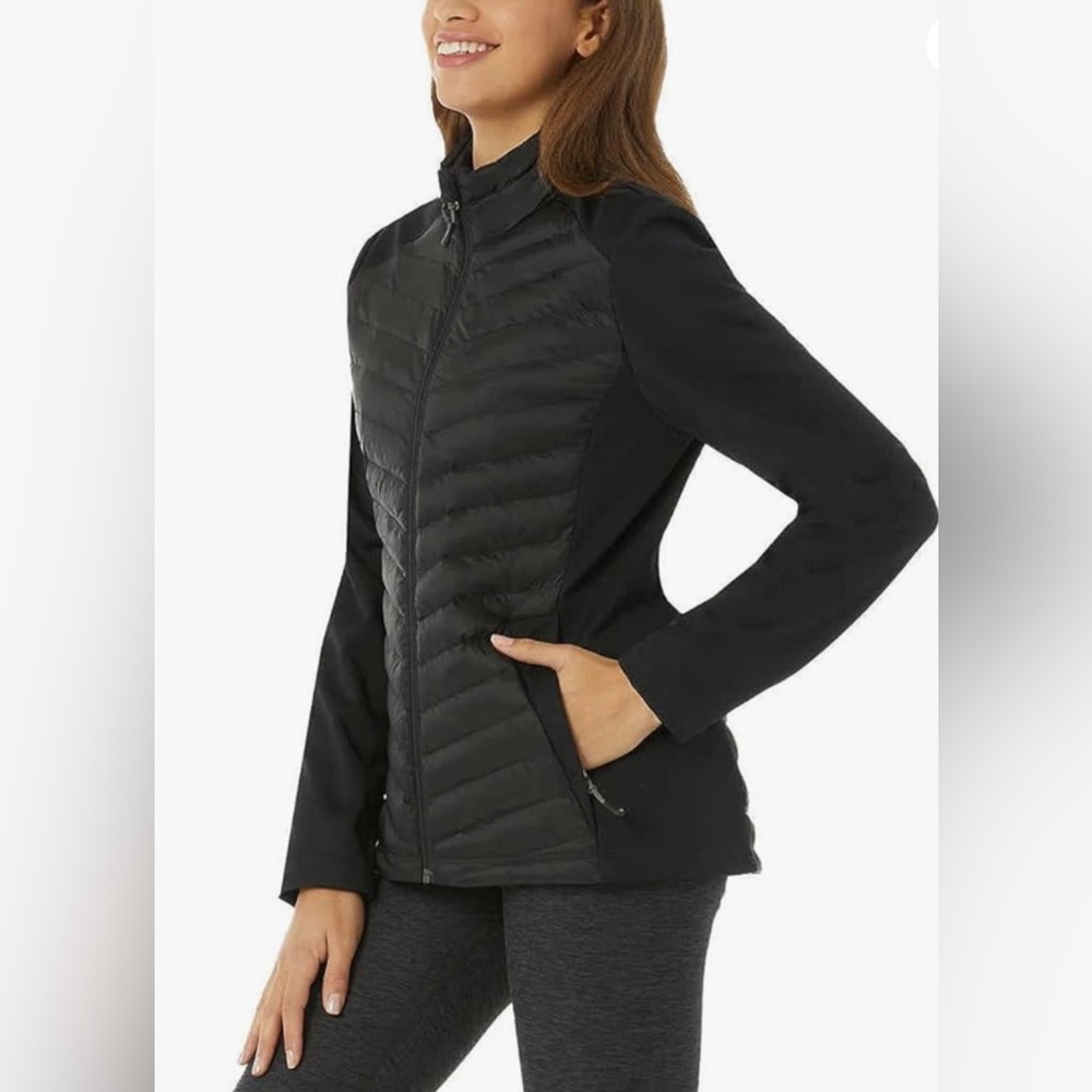 ❄️NWT❄️ 32 Degrees Womens Mixed Media Jacket- Black - Picture 1 of 5